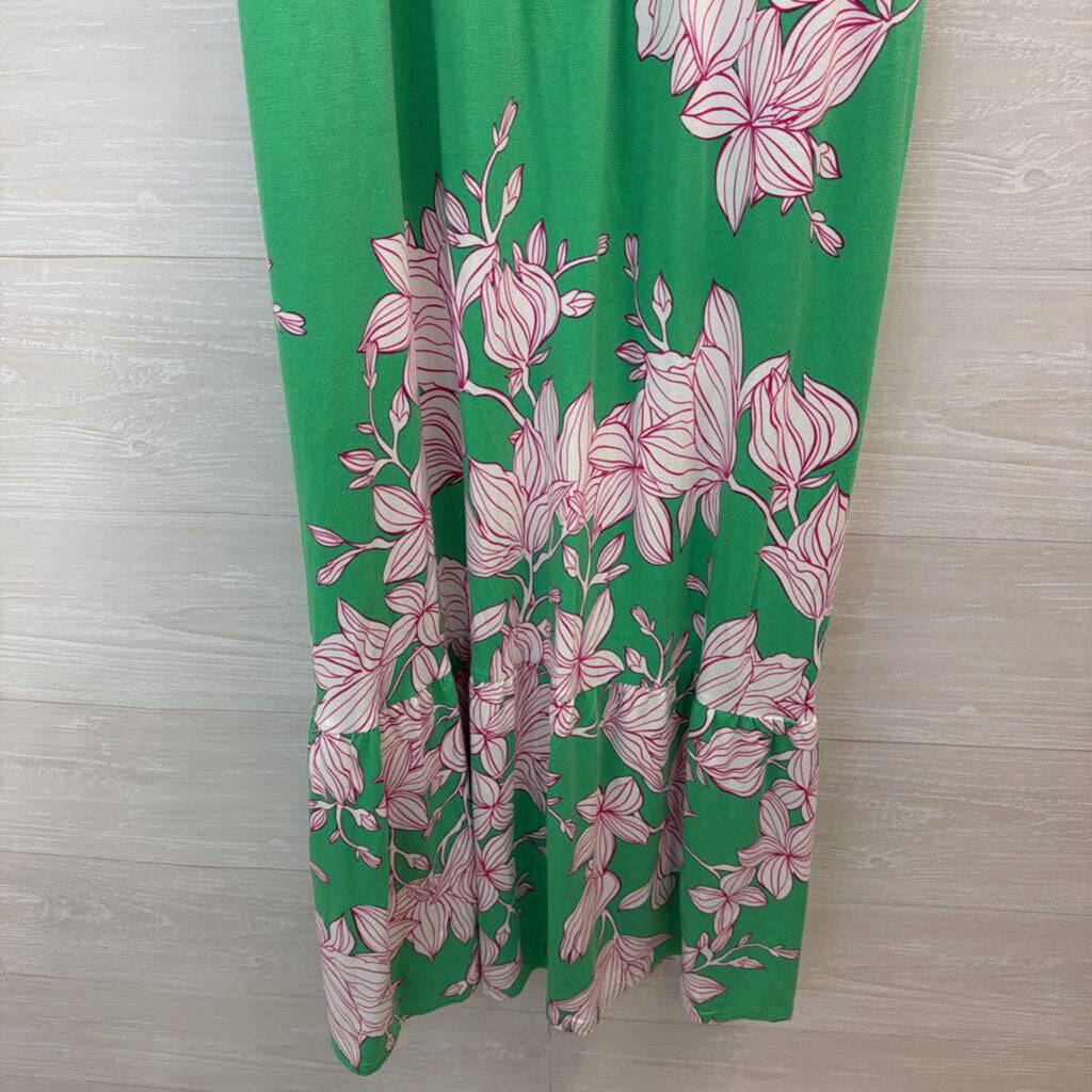 Cabi Green/ Multi Print Sleeveless Maxi Dress Large