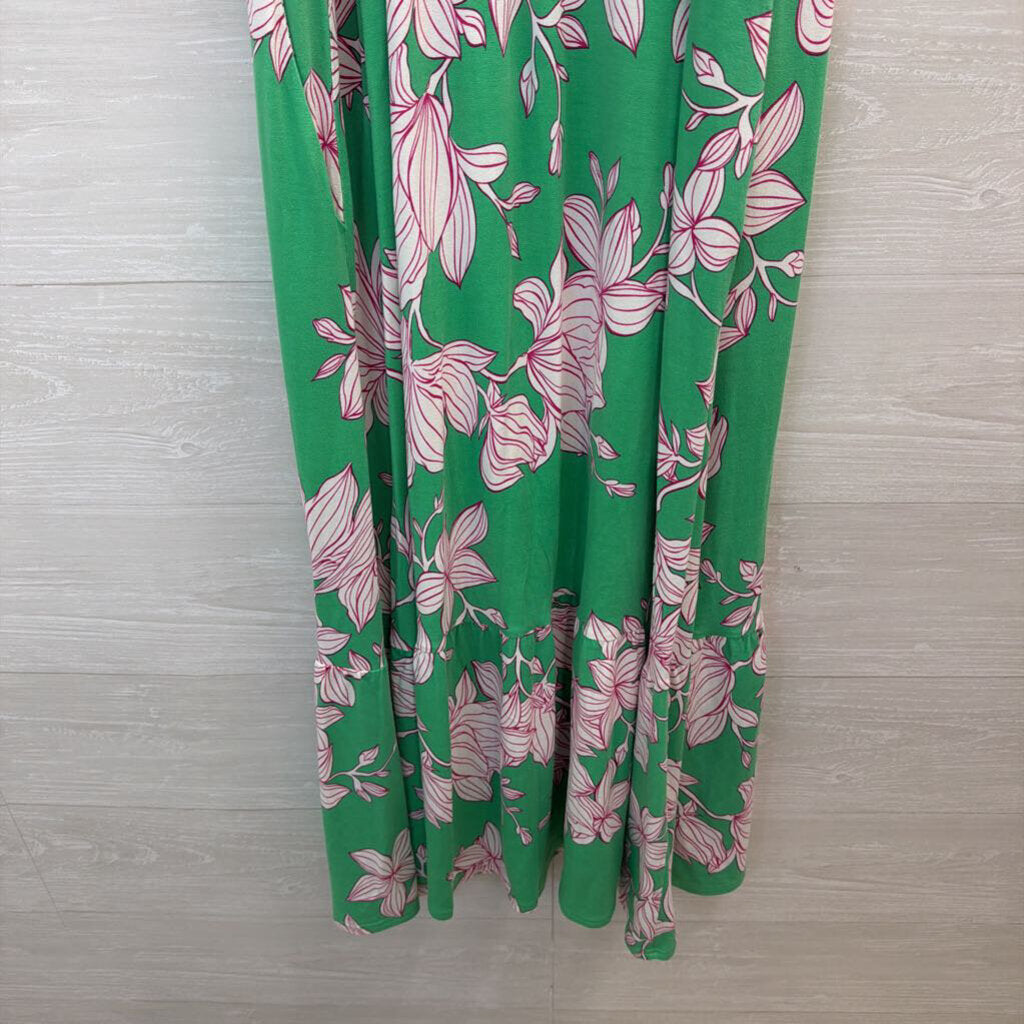 Cabi Green/ Multi Print Sleeveless Maxi Dress Large