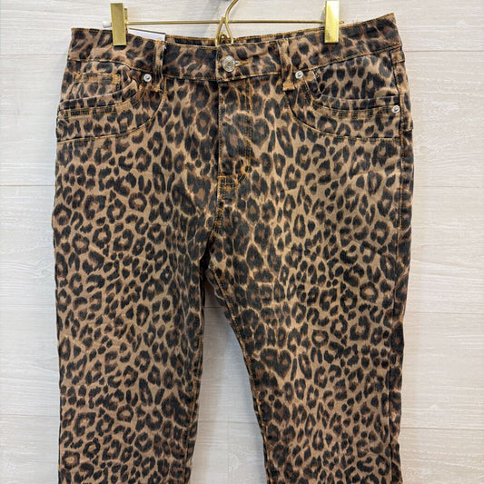Jewelly Brown Leopard Print Baggy Jeans Extra Large
