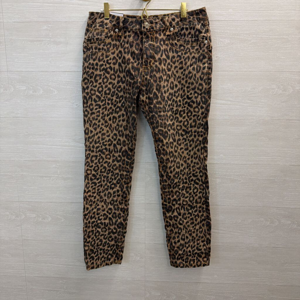Jewelly Brown Leopard Print Baggy Jeans Extra Large