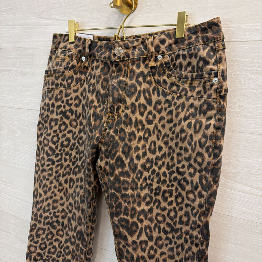 Jewelly Brown Leopard Print Baggy Jeans Extra Large