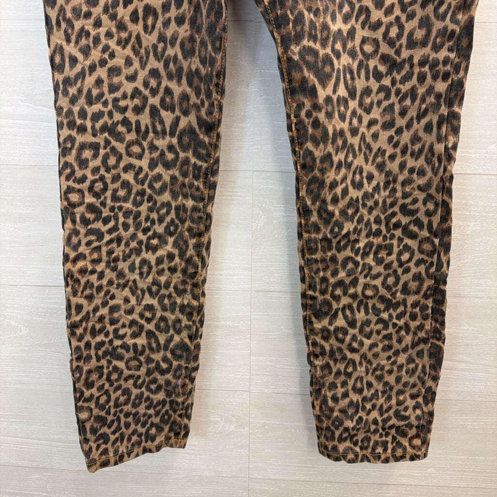 Jewelly Brown Leopard Print Baggy Jeans Extra Large