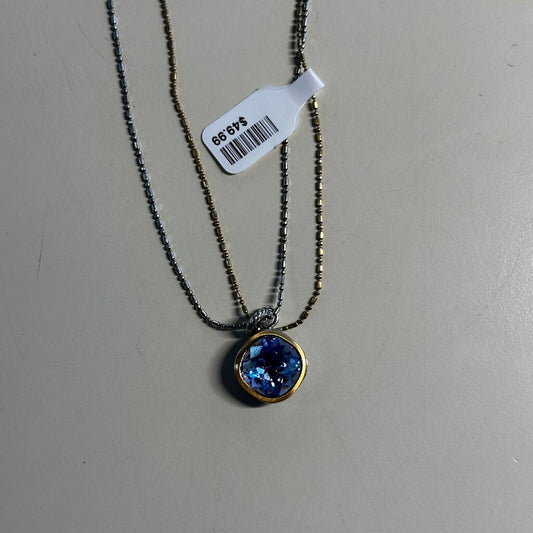 Brighton Gold/ Silver Blue Stone Pendant Necklace
