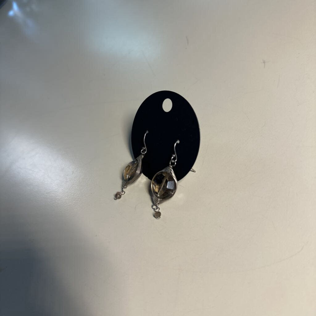 Anne Vaughan Silver/ Grey Stone Earrings