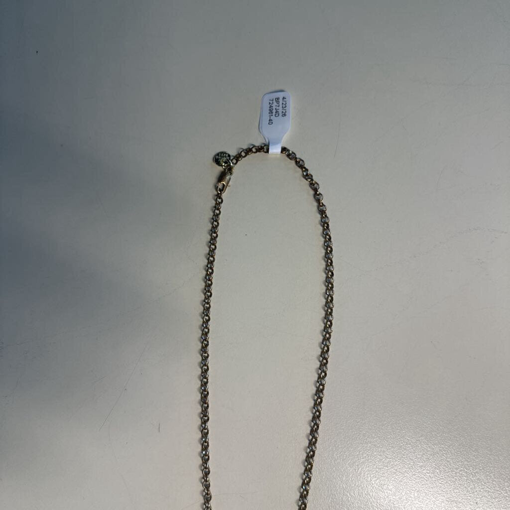 Gold Faith Key Pendant Long Necklace