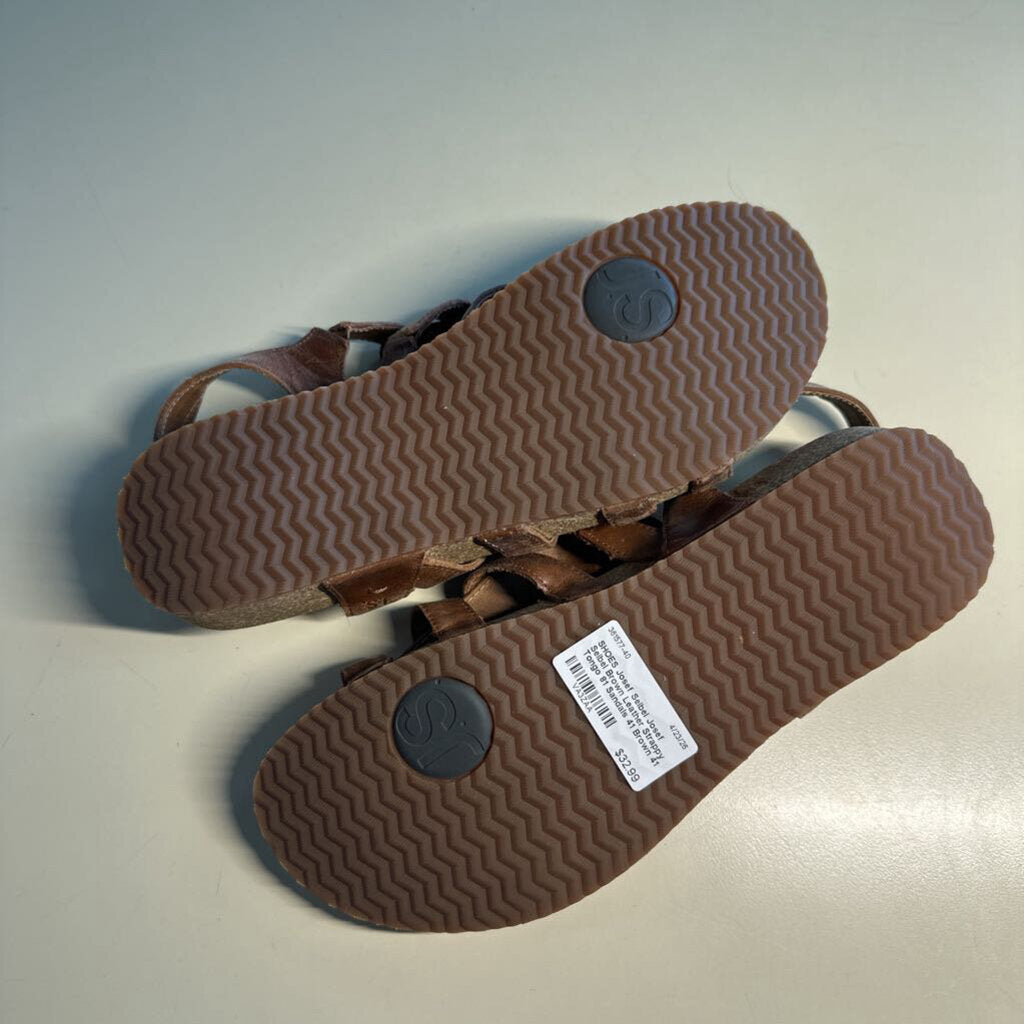 Josef Seibel Brown Leather Strappy Tongo 81 Sandals 41