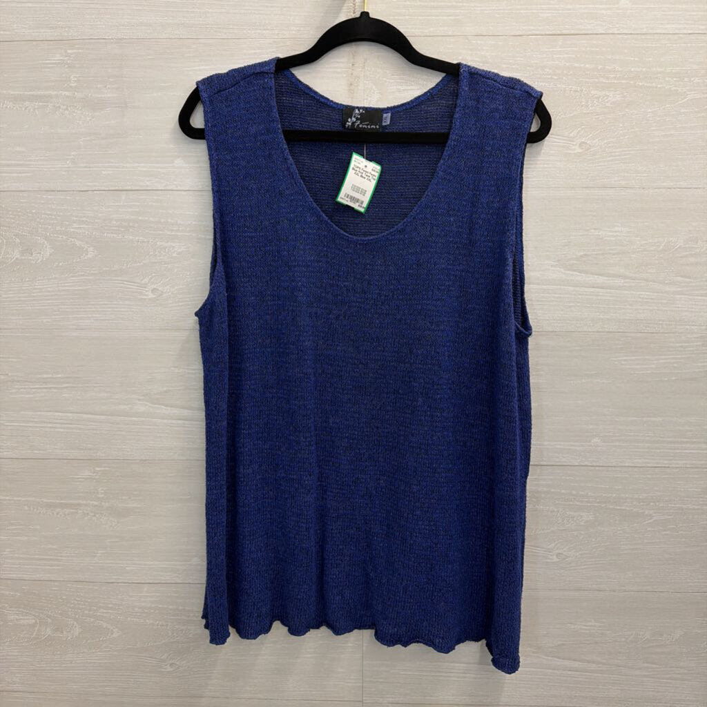 Fenini Blue Knit Tank Top XXL