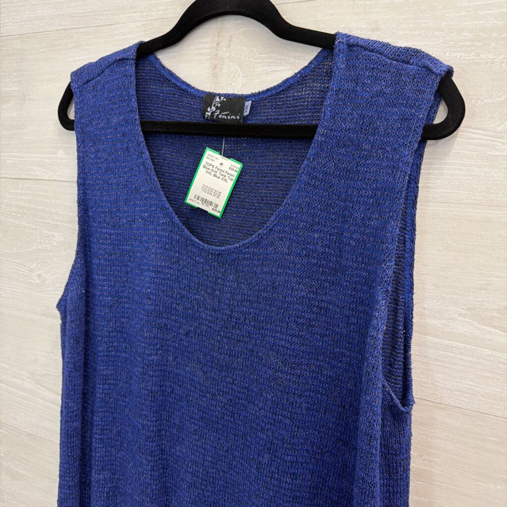 Fenini Blue Knit Tank Top XXL