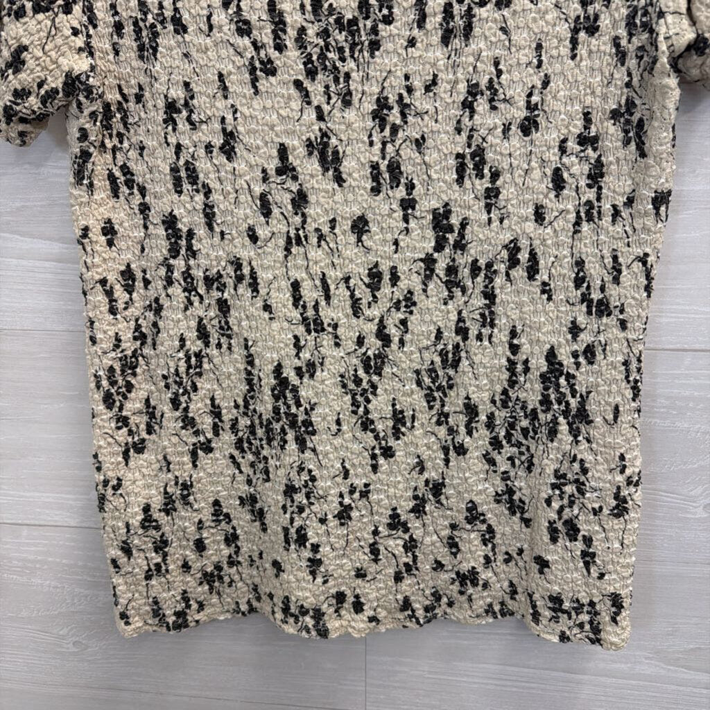 Worthington White/ Black Stretch Print Short Sleeve Top 1X