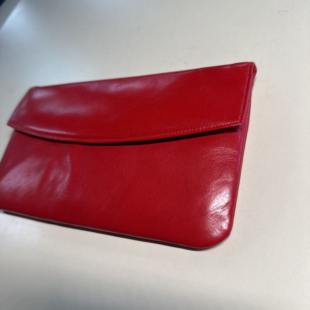 Vintage Ugo Crespi Red Leather Envelope Wallet