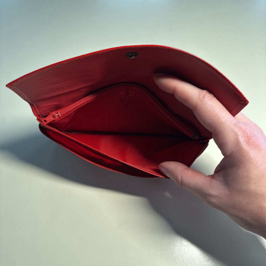 Vintage Ugo Crespi Red Leather Envelope Wallet