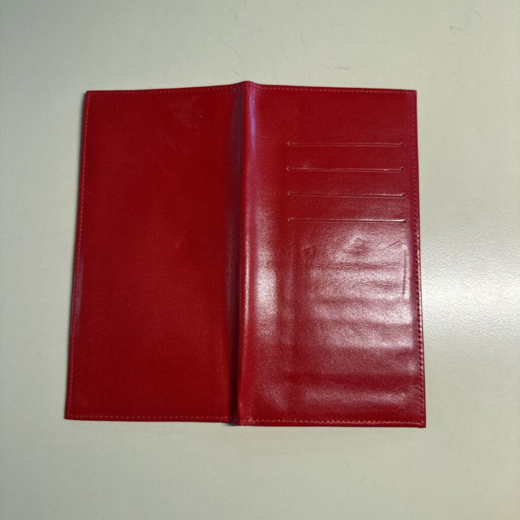 Vintage Ugo Crespi Red Leather Envelope Wallet
