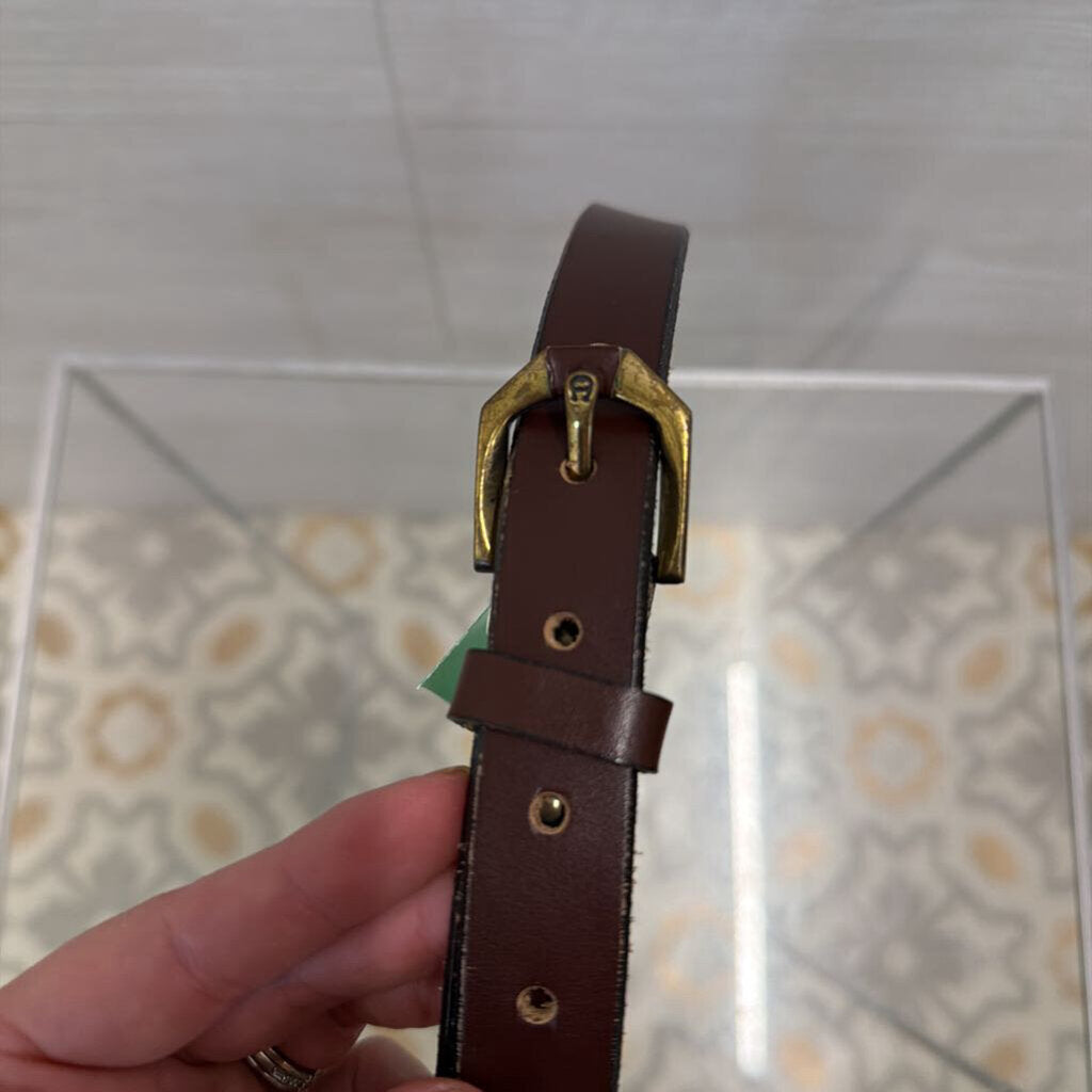 Etienne Aigner Brown Leather Belt 28