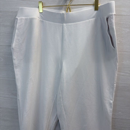 Pure Jill White Wide Leg Cropped Pull On Pants 2X