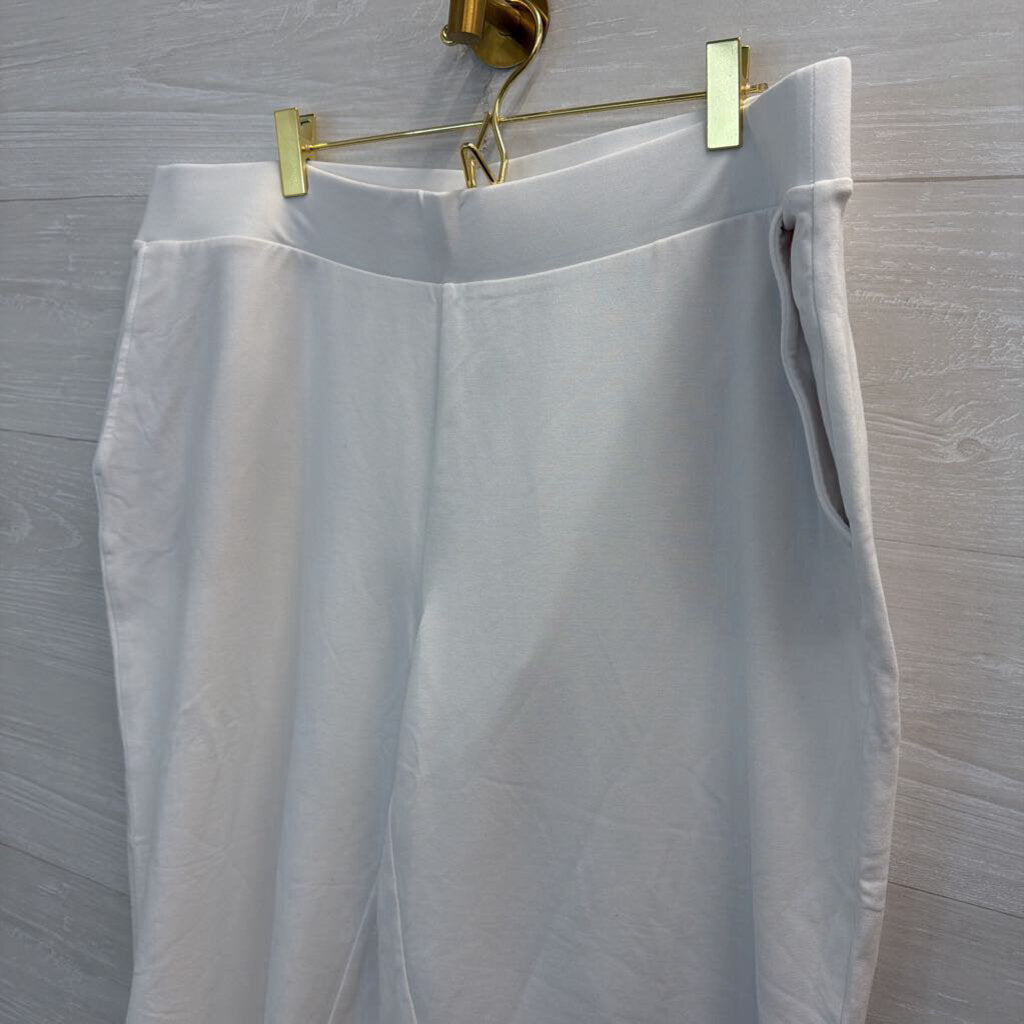 Pure Jill White Wide Leg Cropped Pull On Pants 2X