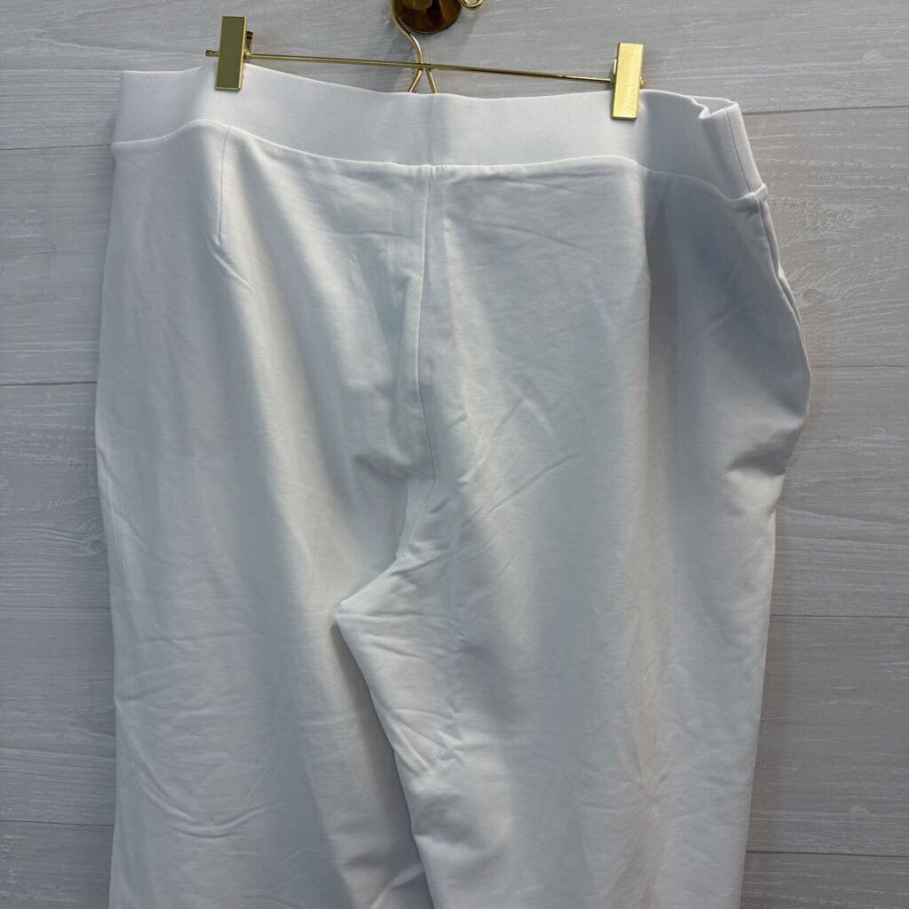 Pure Jill White Wide Leg Cropped Pull On Pants 2X