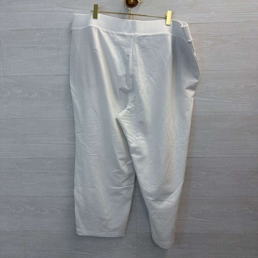 Pure Jill White Wide Leg Cropped Pull On Pants 2X
