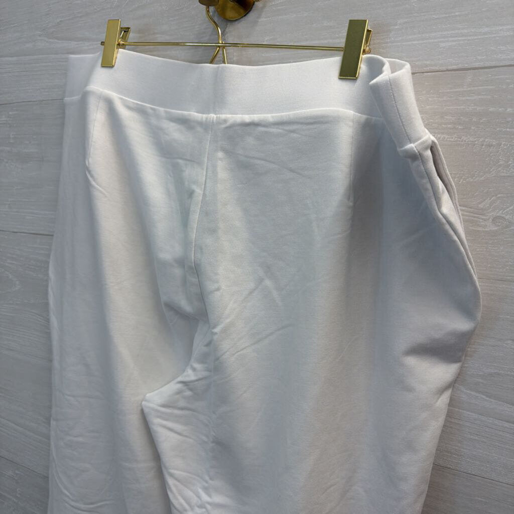 Pure Jill White Wide Leg Cropped Pull On Pants 2X