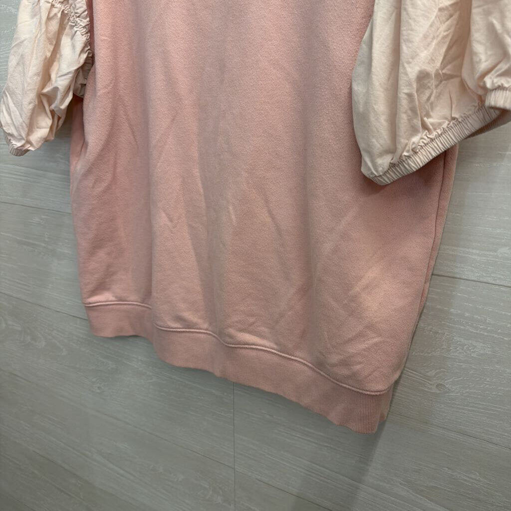 Free Assembly Pink Short Puff Sleeve Top Extra Large
