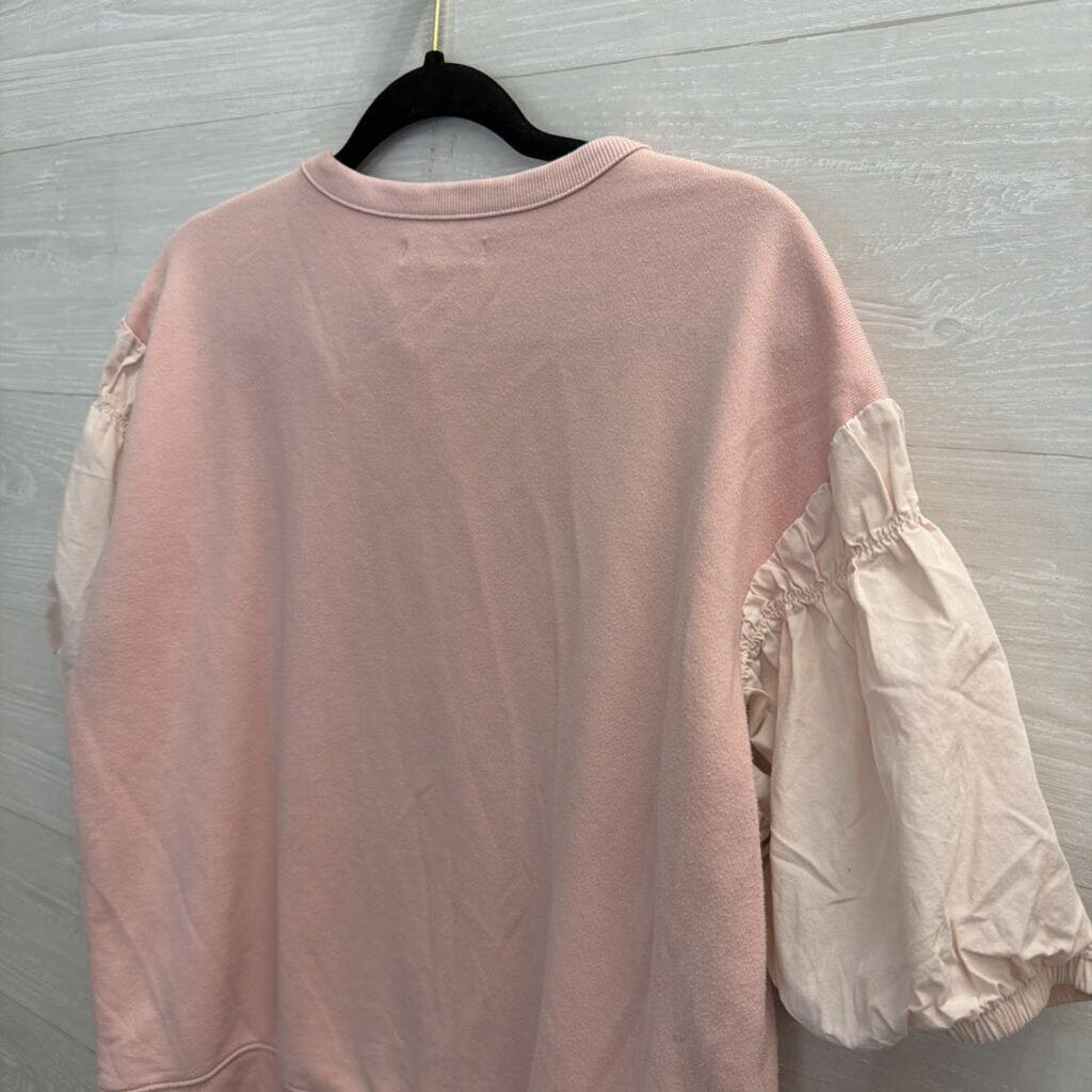 Free Assembly Pink Short Puff Sleeve Top Extra Large
