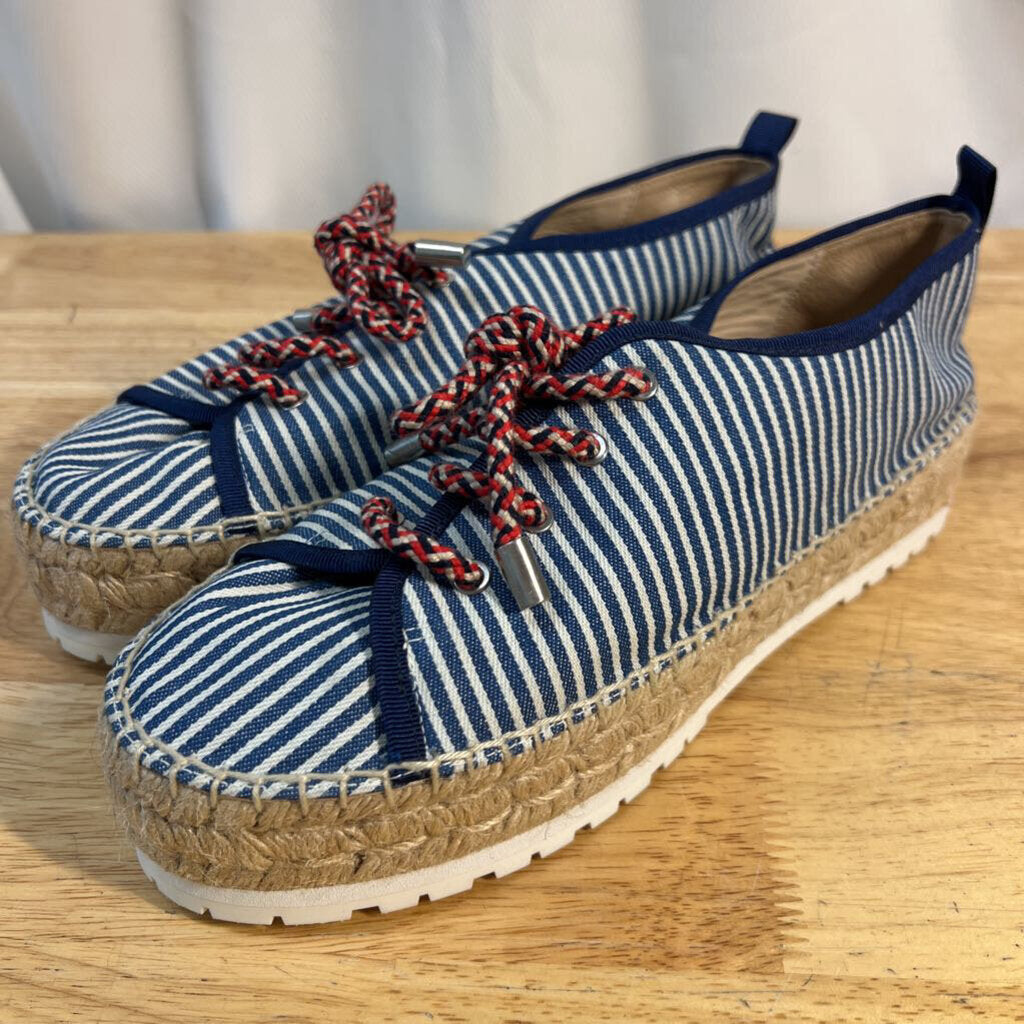 Botkier "Wren" Blue Striped Espadrilles 8.0