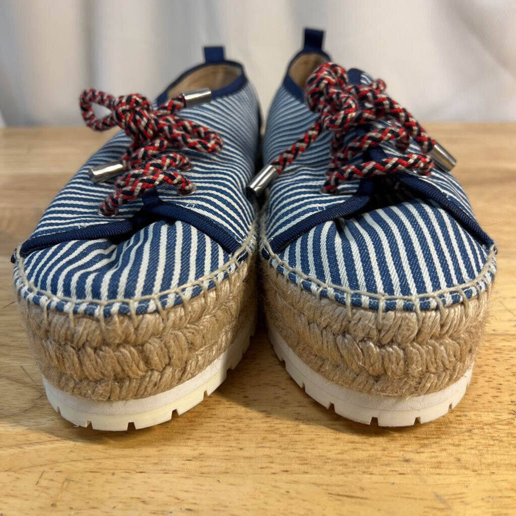 Botkier "Wren" Blue Striped Espadrilles 8.0