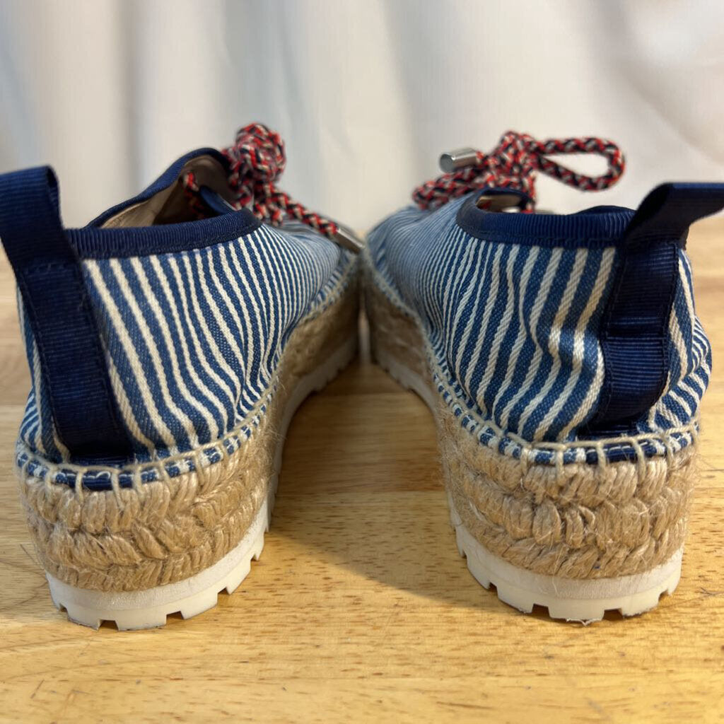 Botkier "Wren" Blue Striped Espadrilles 8.0