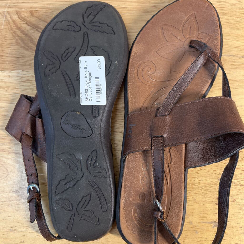 b.o.c. Born Concept "Reagan" Brown Thong Slingback 8.0