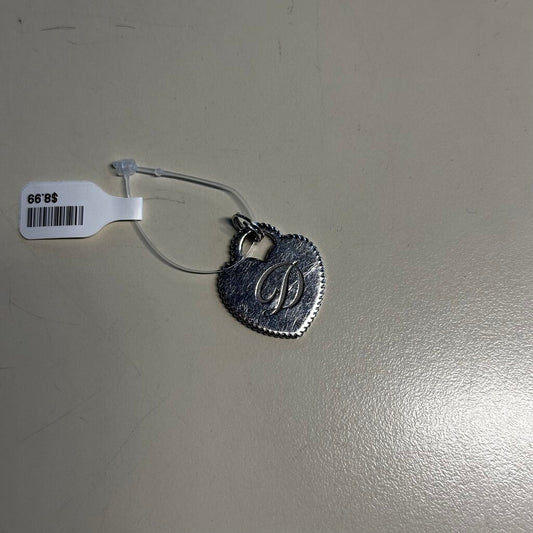 Silver Letter D Heart Pendant