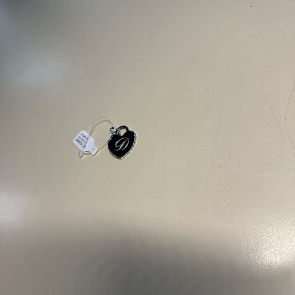 Silver Letter D Heart Pendant