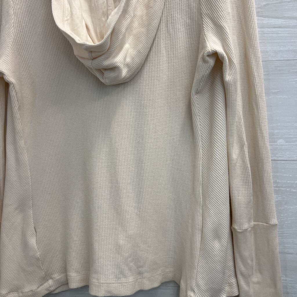Splendid Waffle Cream Hooded Light Jacket Large