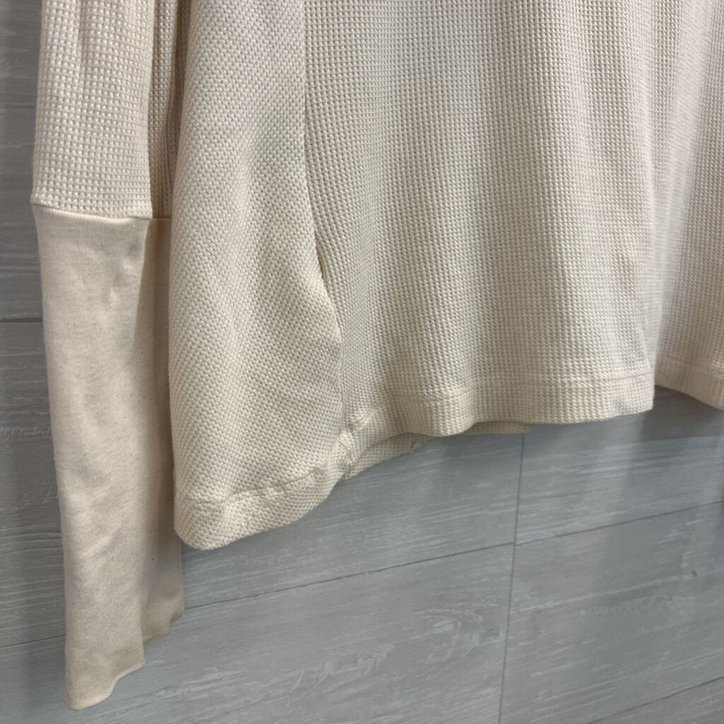 Splendid Waffle Cream Hooded Light Jacket Large