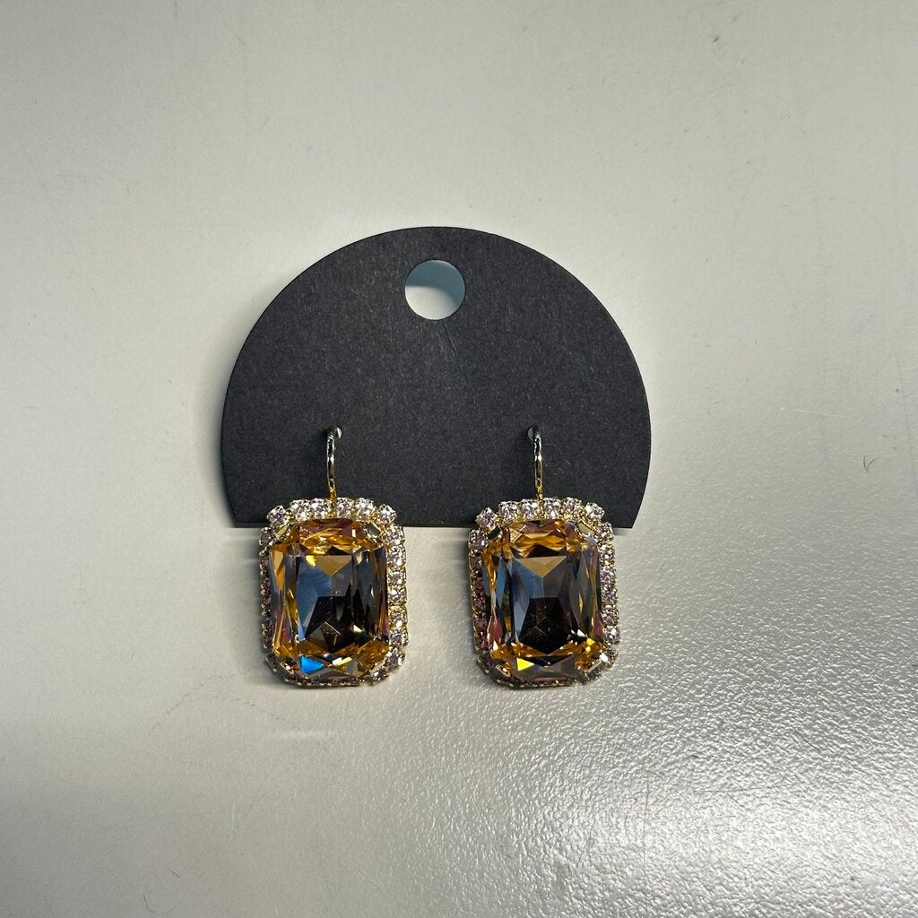 Gold/ Champagne Stone Statement Earrings