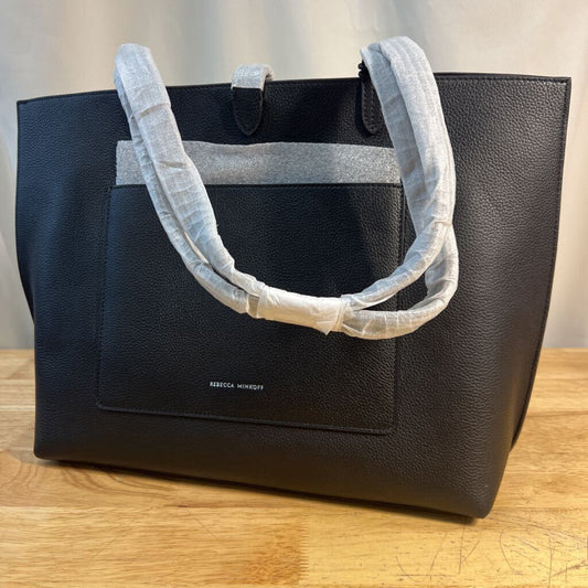Rebecca Minkoff Black Leather Tote Pebbled Fish