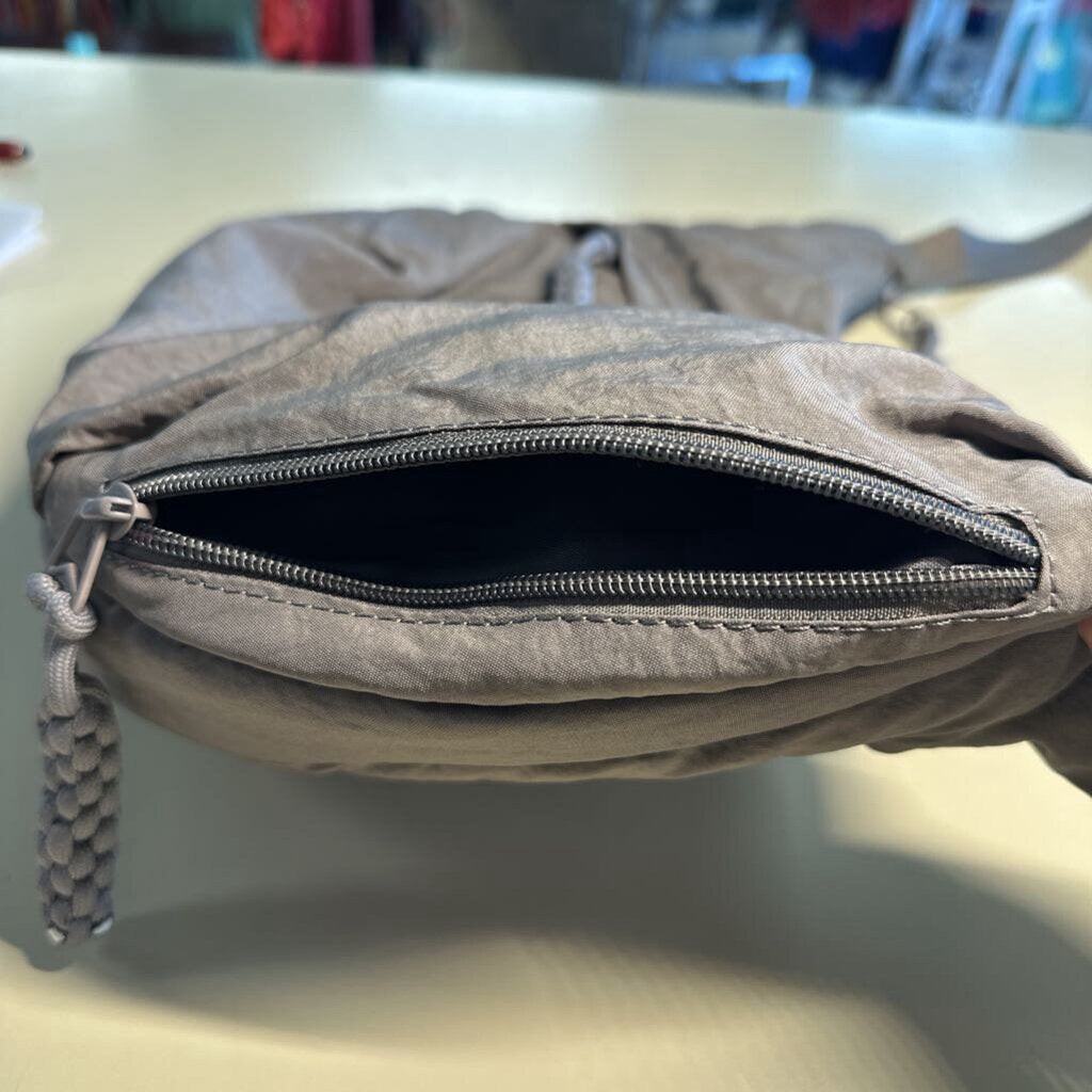 Grey Nylon Travel Body Hobo Bag