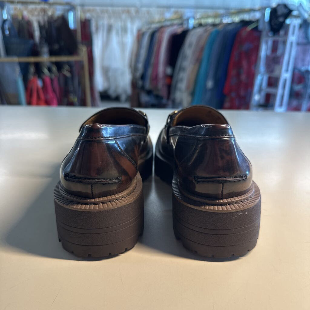 Sam Edelman Laurs Lug Sole Loafer Chestnut Brown 5.0