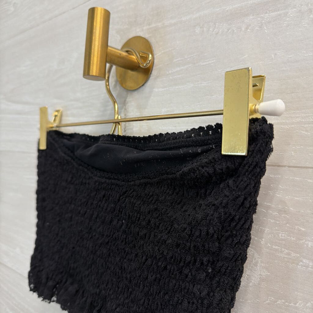 Intimately Free People Black Lace Strapless Cropped Bandeau Top Small