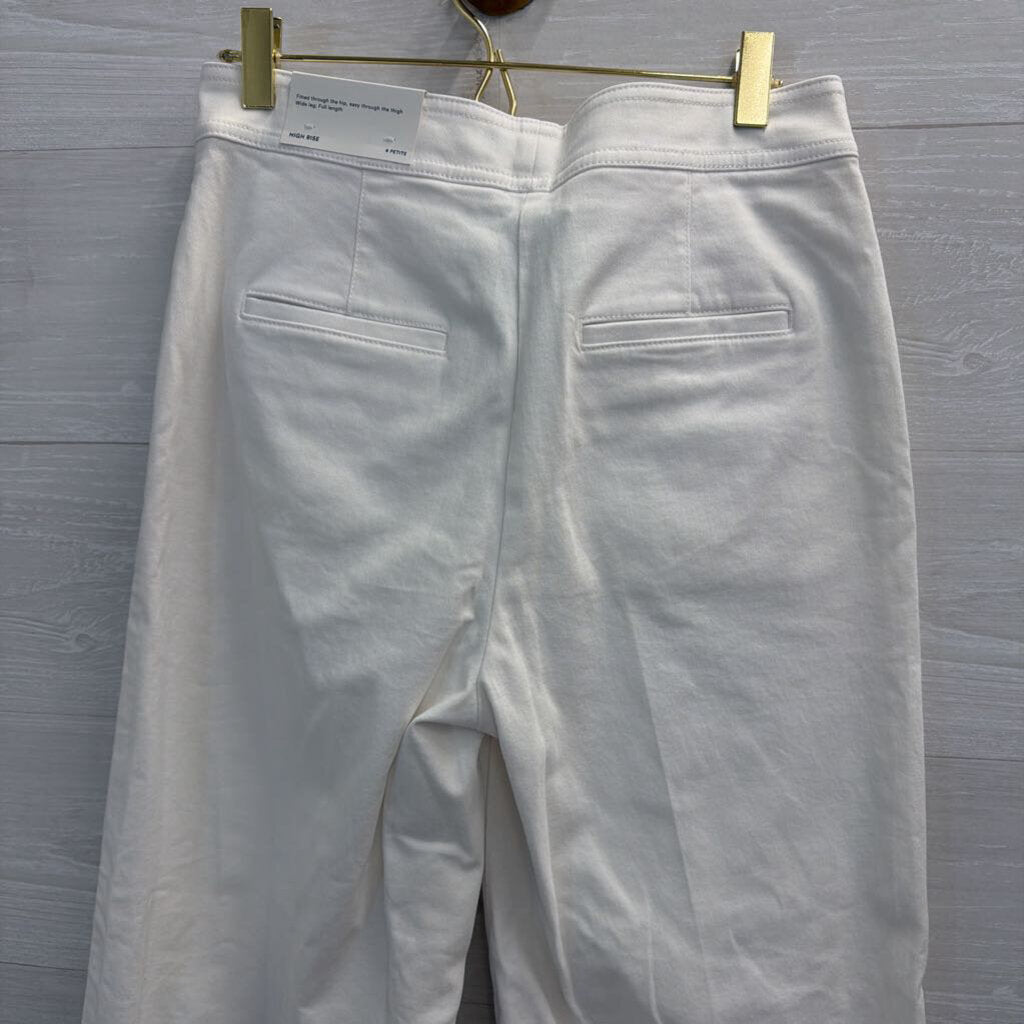 Ann Taylor White High Waisted Wide Leg Sailor Pants 4 Petite