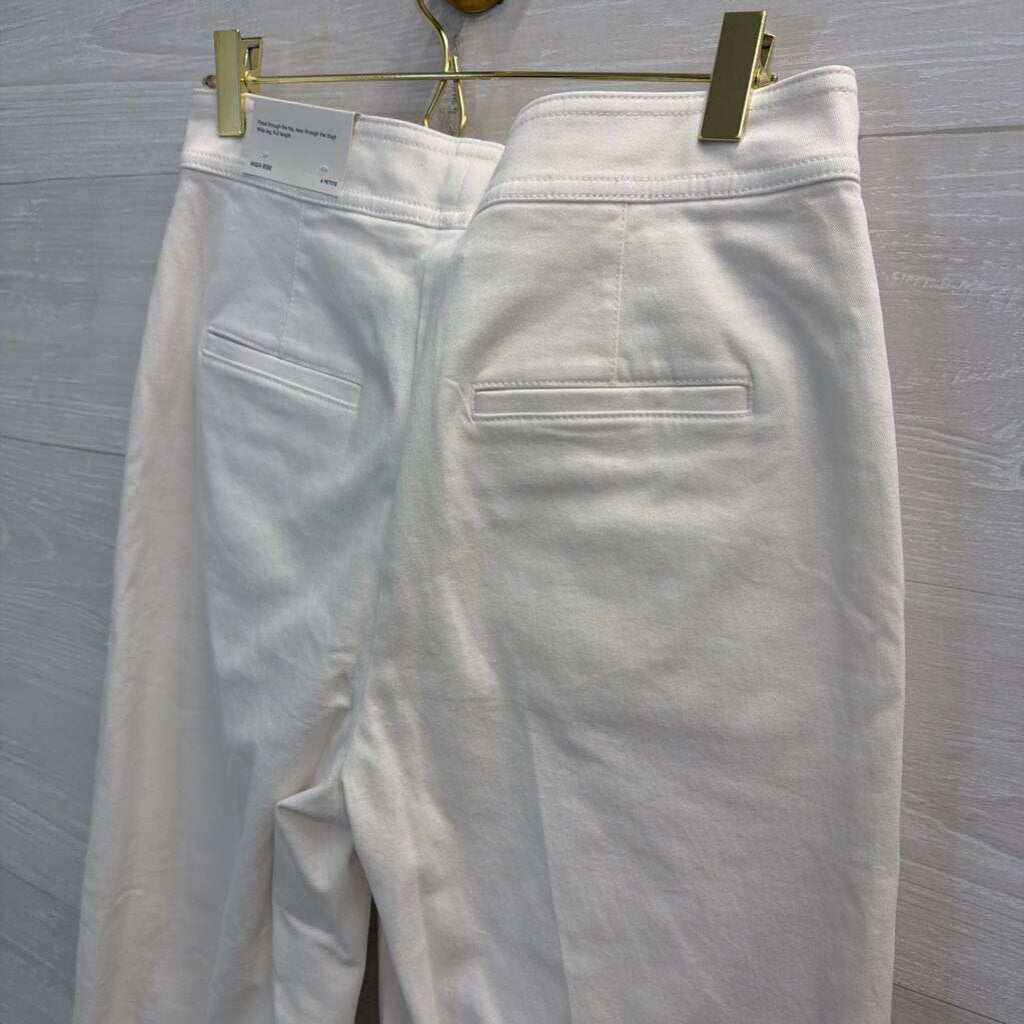 Ann Taylor White High Waisted Wide Leg Sailor Pants 4 Petite