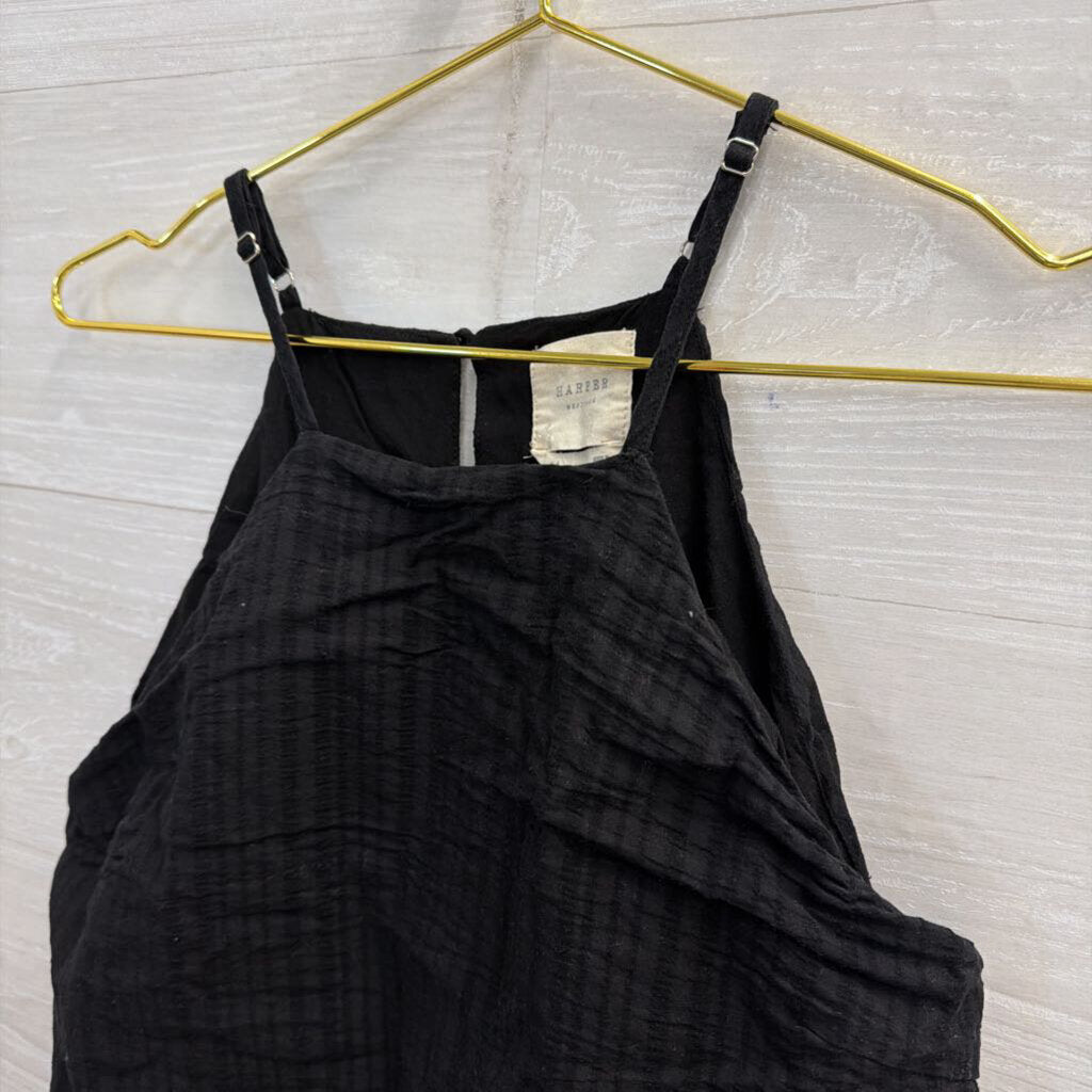 Black Tank with Gathered Bottom Medium