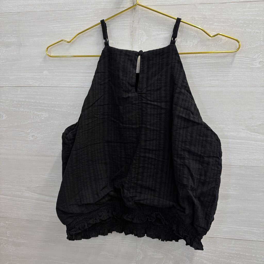 Black Tank with Gathered Bottom Medium