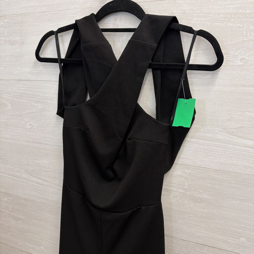 Lulus Black Open Back Cross Neck Jumpsuit Extra Small