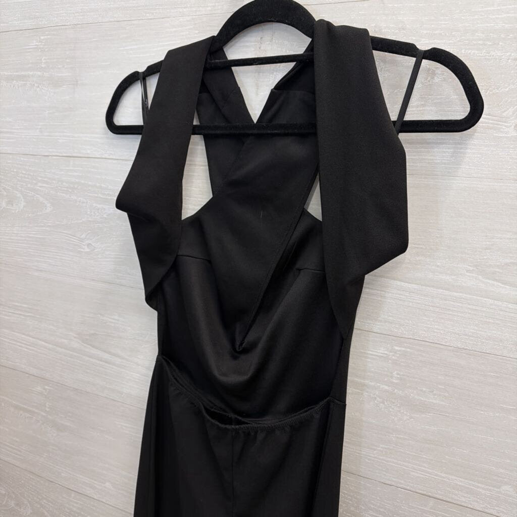 Lulus Black Open Back Cross Neck Jumpsuit Extra Small