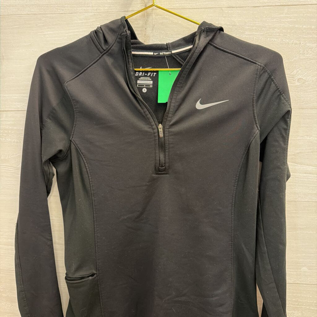 Nike Black Quarter Zip with Hood Small