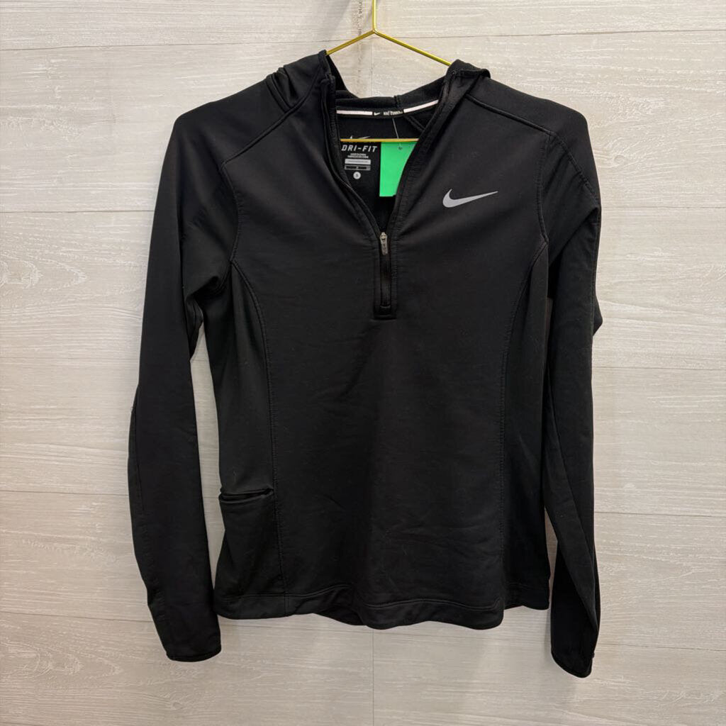Nike Black Quarter Zip with Hood Small