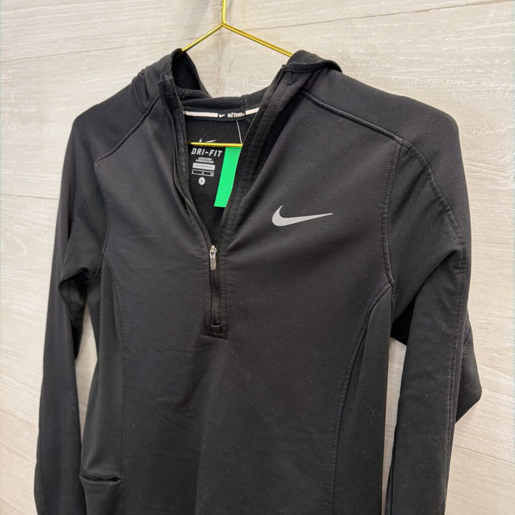 Nike Black Quarter Zip with Hood Small