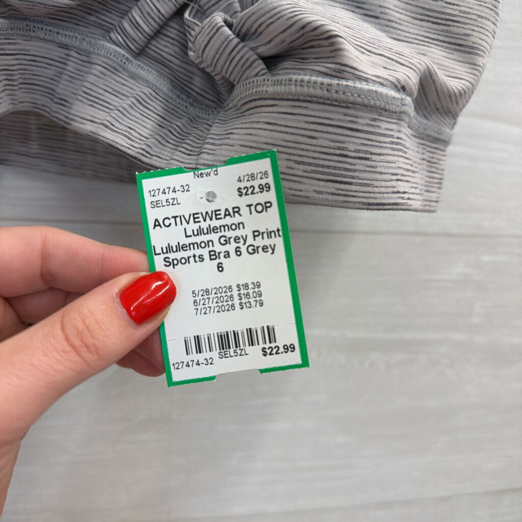 Lululemon Grey Print Sports Bra 6