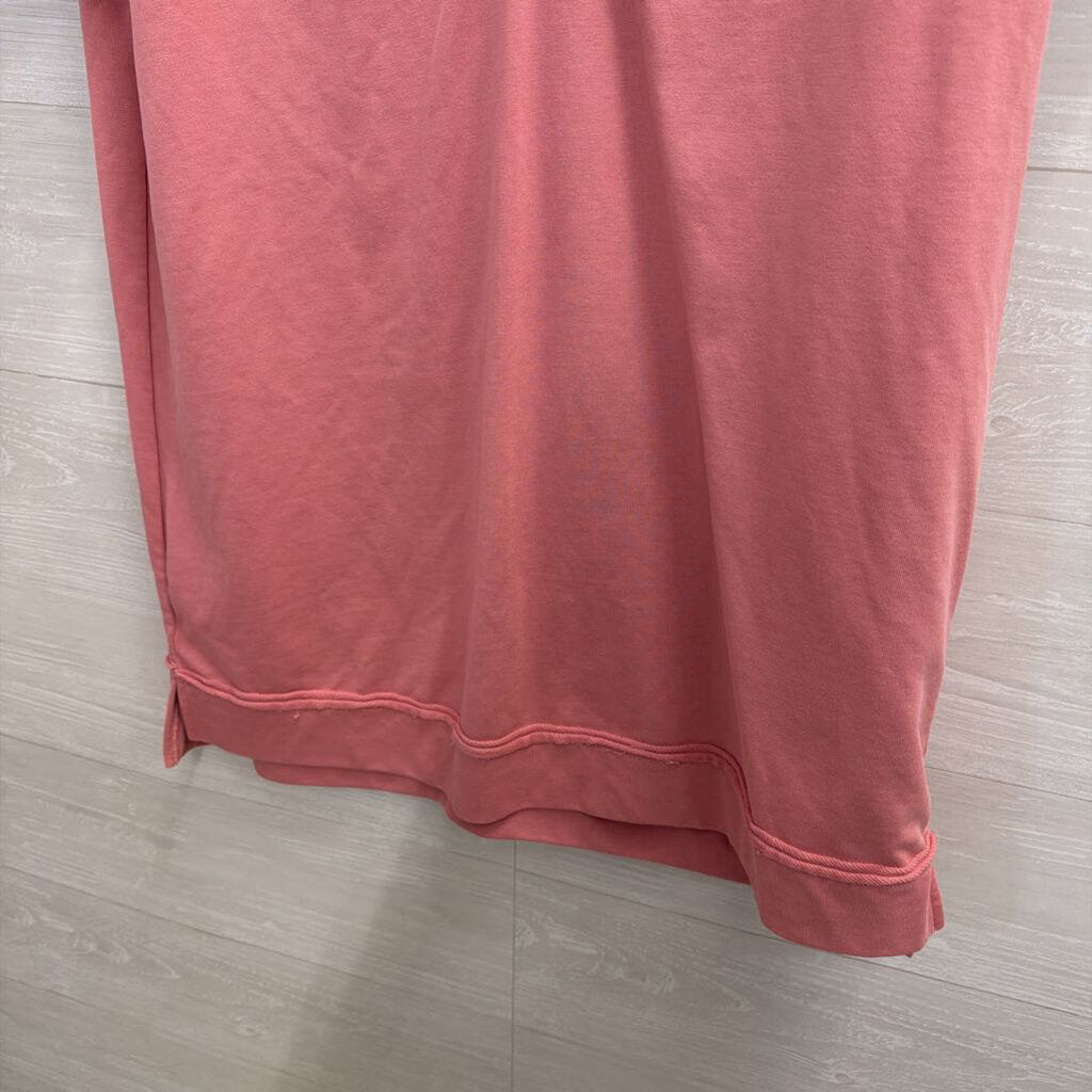 Umgee Pink/ Cream Short Sleeve Shift Dress Medium