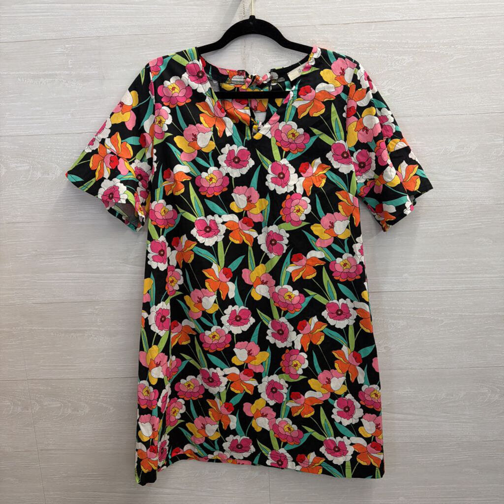 Jade by Jane Black/ Multi Floral Print Short Sleeve Shift Dress Small