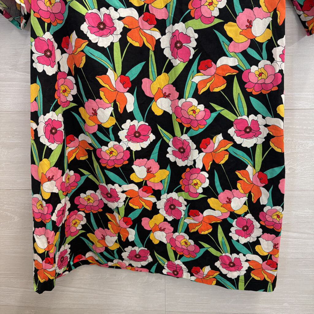 Jade by Jane Black/ Multi Floral Print Short Sleeve Shift Dress Small
